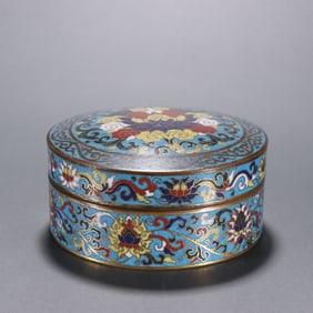 Bronze Cloisonne Carved Flower Pattern Lid Box
