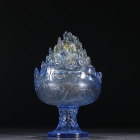 Glassware Carved Flower Pattern Incense Burner