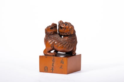 Boxwood Carved Beast Stone Seal