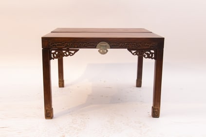 Huanghuali Wood Carved Dragon Pattern Table
