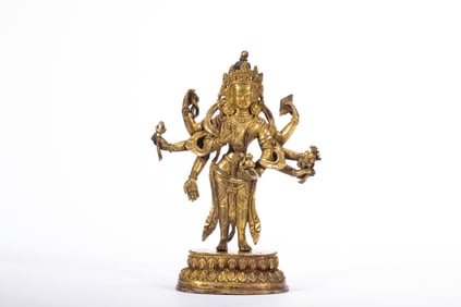 Gilt Bronze GuanYin Figure