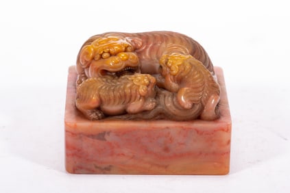 Shoushan Carved Beast Shape Stone Seal
