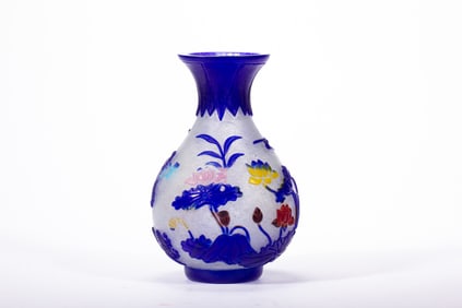 Glassware Carved Lotus Flower Pattern Vase