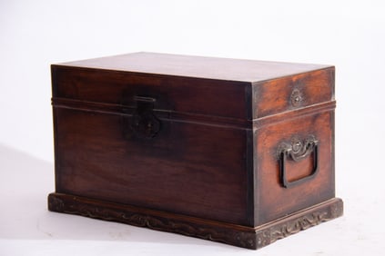 Huanghuali Wood Carved Flower Pattern Box