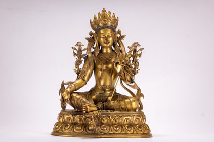 Gilt Bronze White Tara Figure