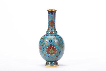 Bronze Cloisonne Carved Flower Pattern Vase