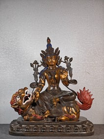 Gilt Bronze Manjushri Figure