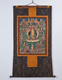 Colour Painted White Tara Pattern Tangka