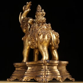 Gilt Bronze Elephant Shape Figure