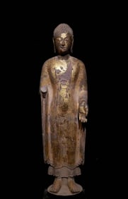 Grey Stone Gold Drawing Amitabha Figure