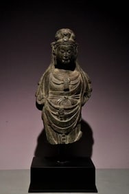 Grey Stone GuanYin Figure