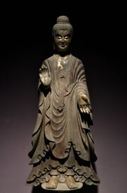Grey Stone Amitabha Figure