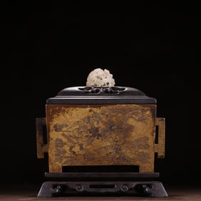 Bronze Carved Character Story and Horse & Poetry Pattern Double Ears Incense Burner