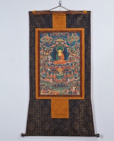Colour Painted Sakyamuni Pattern Tangka