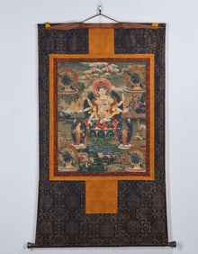 Colour Painted GuanYin Pattern Tangka