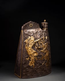 Gilt Silver Carved Flying Beauty Pattern Pot