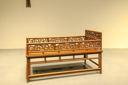 Huanghuali Wood Carved Dragon Pattern Chair
