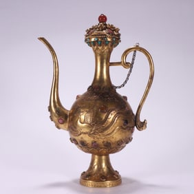 Gilt Bronze Carved Phoenix Pattern Pot