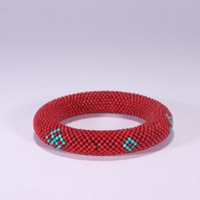 Agarwood Inlaid Turquoise Bangle