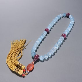 Aquamarine Bead Bracelet