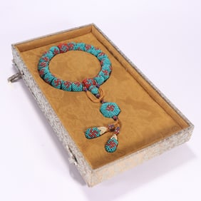 Agarwood Inlaid Turquoise Bead Bracelet