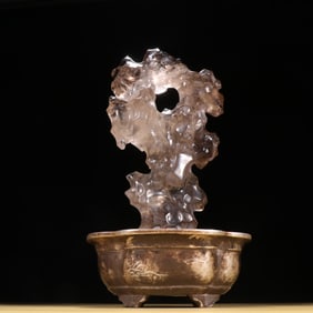 White Crystal Carved Taihu Stone Shape Ornament