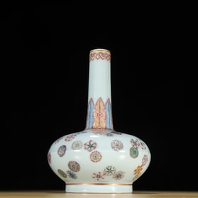 Famille Rose Flower Pattern Porcelain Vase