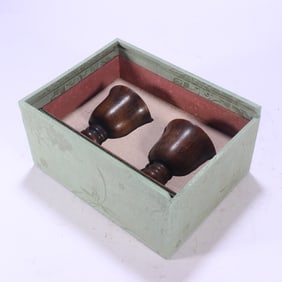Pair of Agarwood Cup