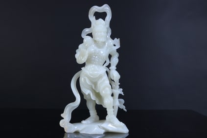 Jade Carved Veda Figure