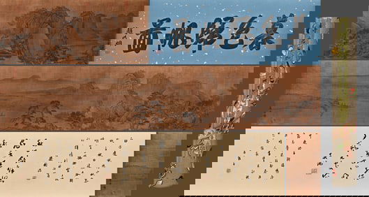 Chinese Drawing Landscape Hand Scroll,Li Tang Mark