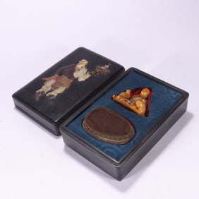 Shoushan Tianhuang Carved Arhat Shape Ornament