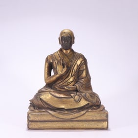 Gilt Bronze Guru Figure