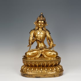 Gilt Bronze Manjushri Figure