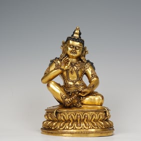 Gilt Bronze Yellow Jambala Figure