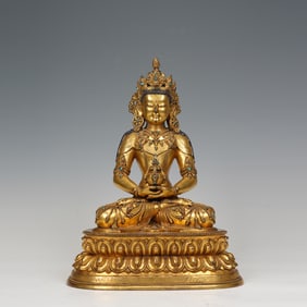 Gilt Bronze Infinite Life Buddha Figure