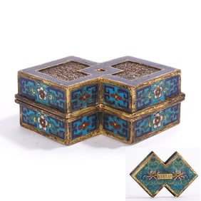 Bronze Cloisonne Carved Flower Pattern Lid Box