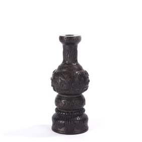 Red Sandalwood Carved Chi Dragon Pattern Flower Pot