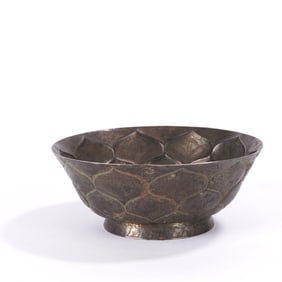Silver Carved Lotus Flower Pattern Bowl