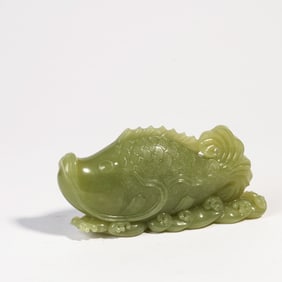 Jade Carved Fish Shape Ornament