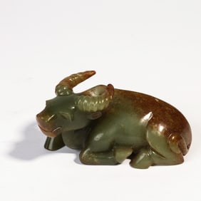 Jade Carved Ox Shape Ornament