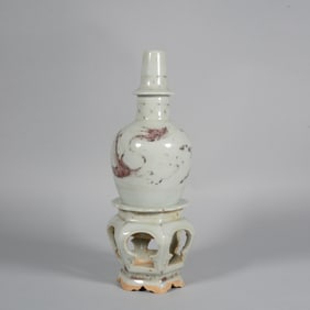 Red Inglazed Dragon Pattern Porcelain Vase