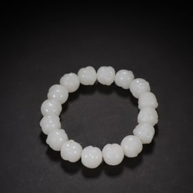 Jade Carved Maitreya Pattern Bead Bracelet