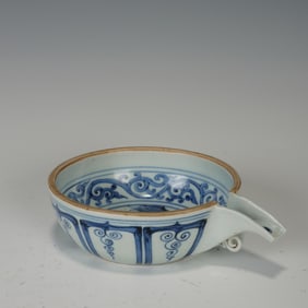 Blue and White Character Pattern Porcelain Pot