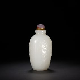 Jade Carved Eight Treasure Pattern Snuff Bottle