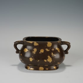 Bronze Sprinkling Gold Double Ears Incense Burner