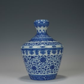 Blue and White Flower Pattern Porcelain Vase