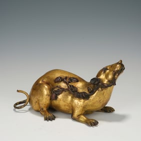 Gilt Bronze Mouse Shape Figure