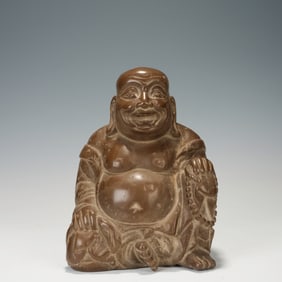 Purple Clay Maitreya Figure