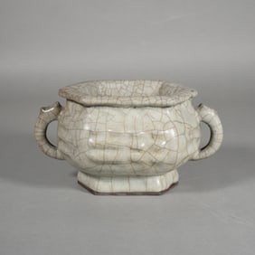 Guan Ware Double Ears Porcelain Incense Burner