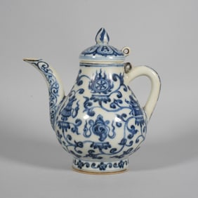Blue and White Eight Treasure Pattern Porcelain Pot